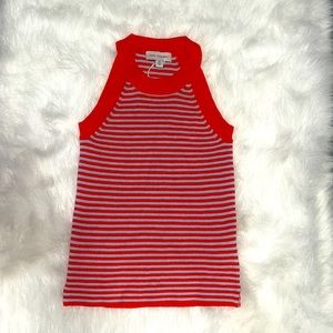 Free Assembly orange and light blue striped Top